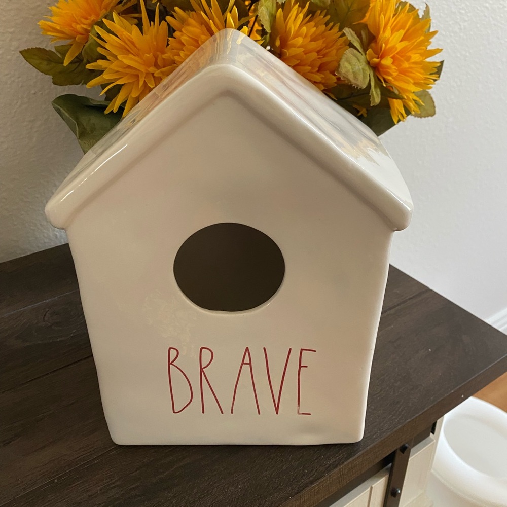 Rae Dunn BRAVE birdhouse (large)